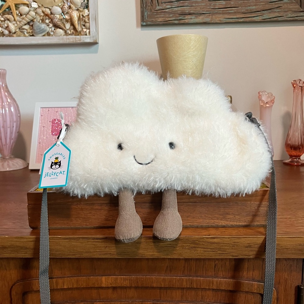 Jellycat Amuseables Fluffy White Cloud Plush Purse